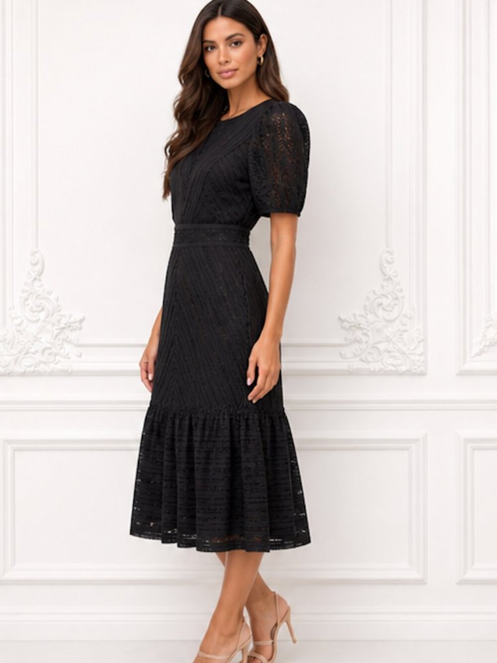 LARGE BCBG MaxAzria Black Lace Dress